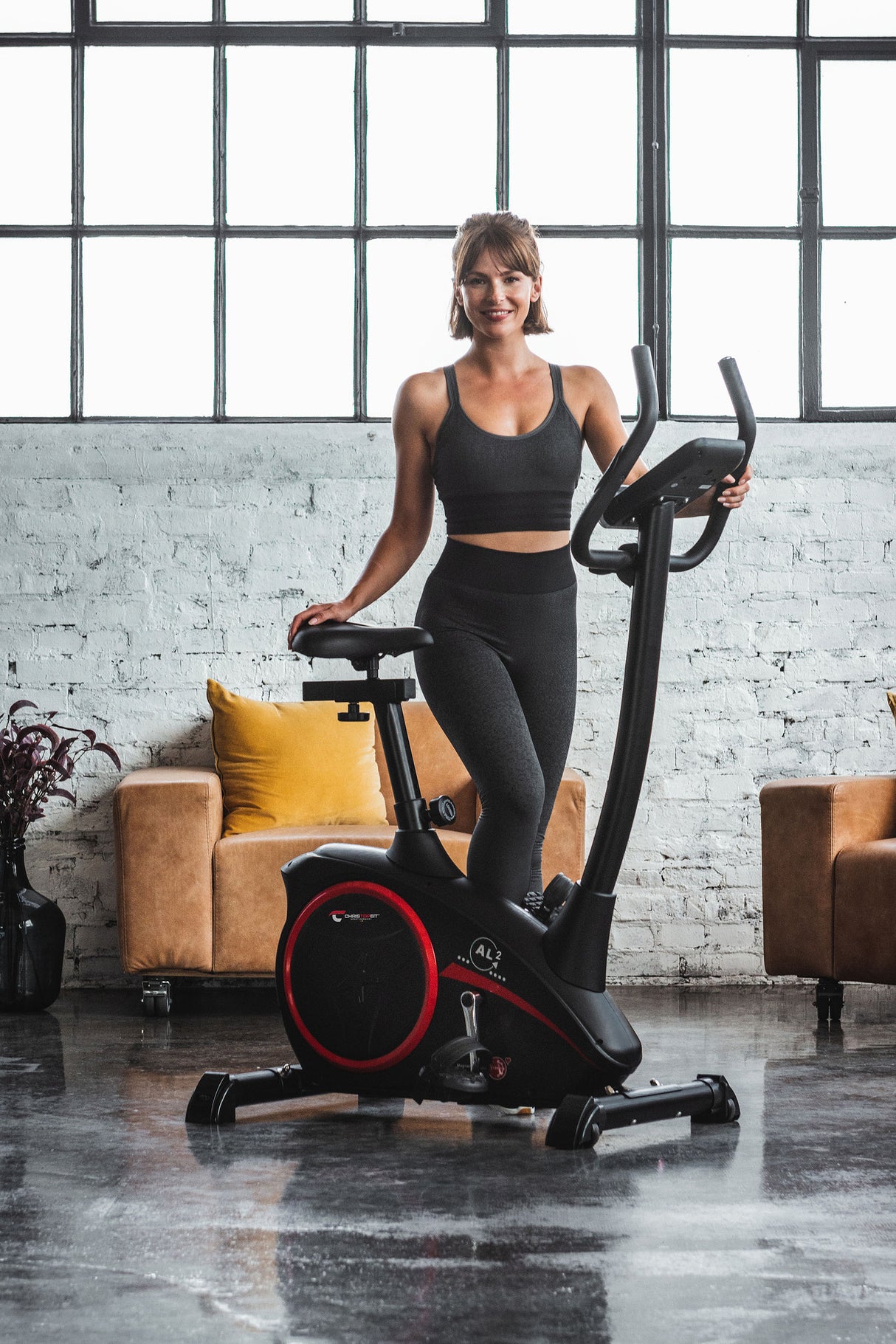 Christopeit Heimtrainer Ergometer AL 2 Black Edition, Computer beleuchtet