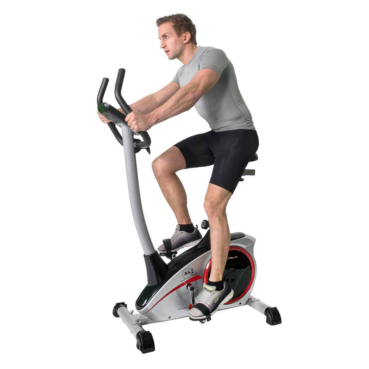 Christopeit Heimtrainer Ergometer AL 2 silber, Computer beleuchtet