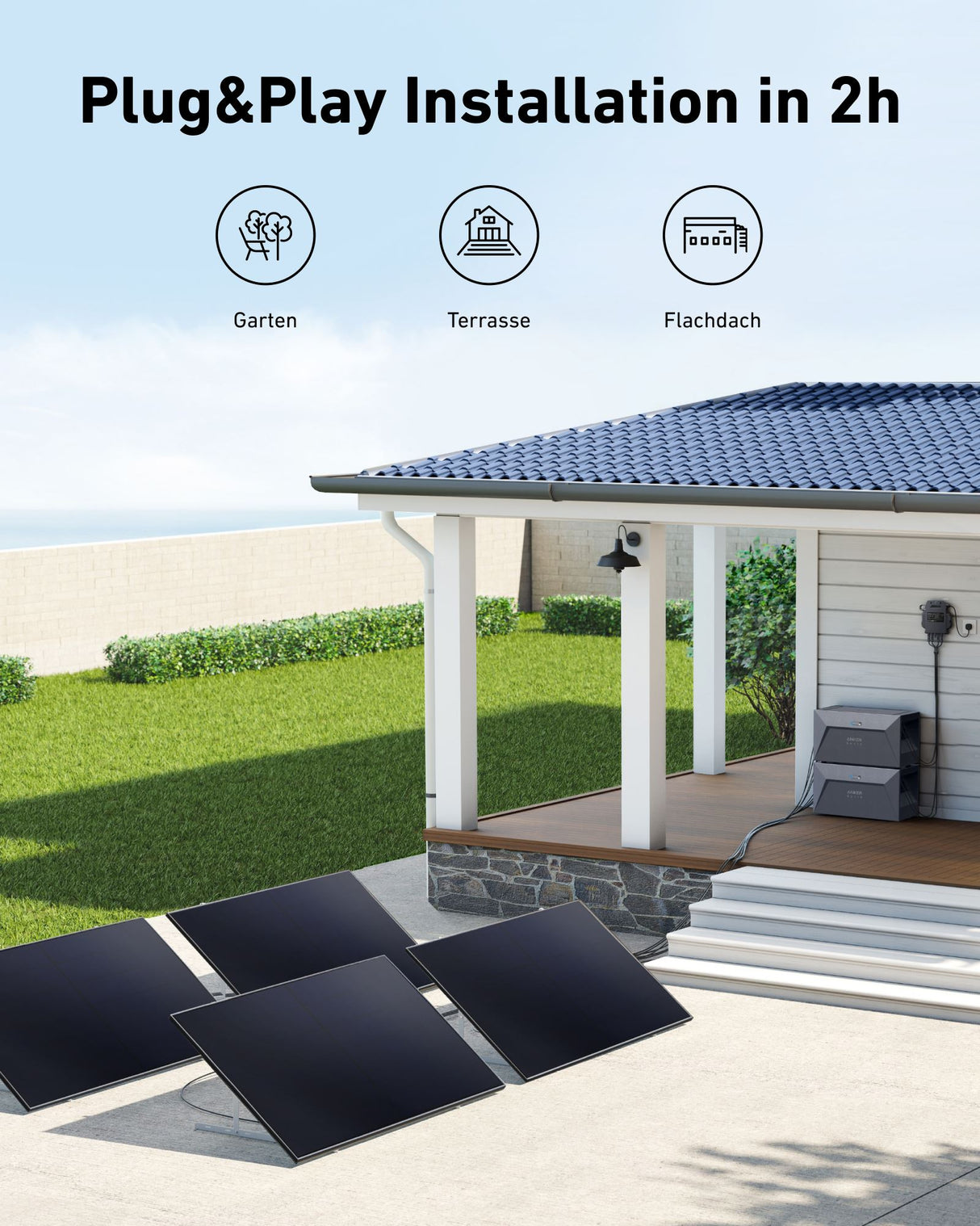 Anker Solix RS40P Balkonkraftwerk Set 1780W Solarmodule 3200Wh Speicher 6000 Ladezyklen 800W erweiterbar Plug and Play