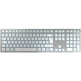 CHERRY Tastatur KW 9100 SLIM - QWERTZ - Deutsch - weiß, Silber