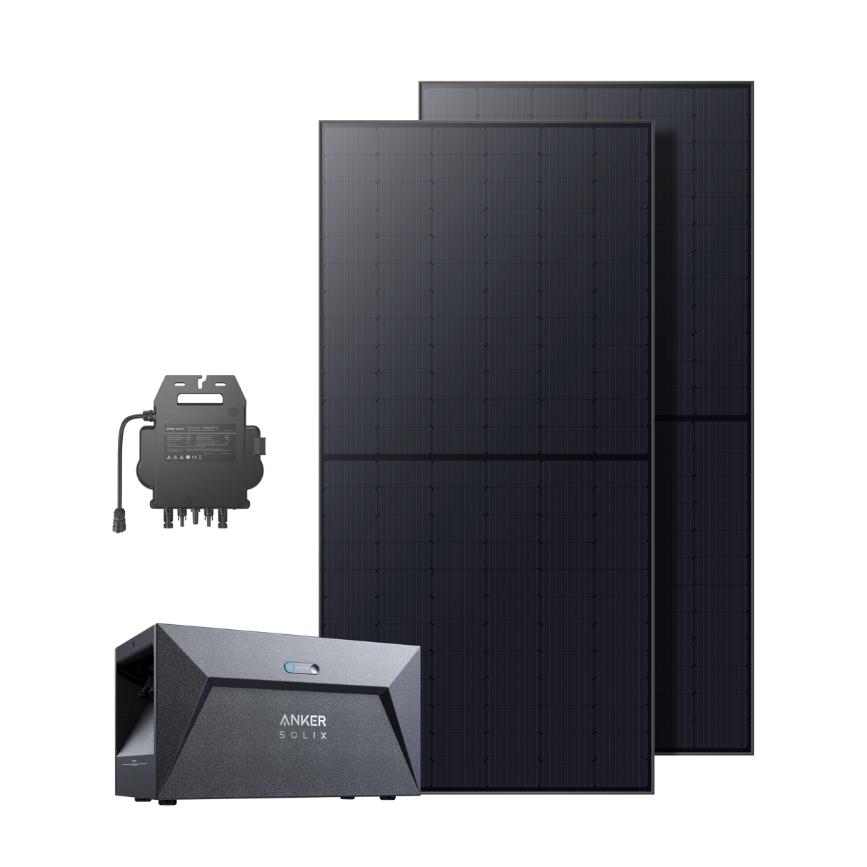 Anker SOLIX Balkonkraftwerk 2x RS50B Panel 540W MI80 800W mit Solarbank E1600 ohne Halterung