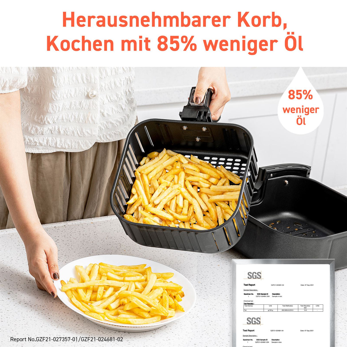 Cosori Heißluftfritteuse 5,5l Fassungsvermögen CP158-AF-RXB