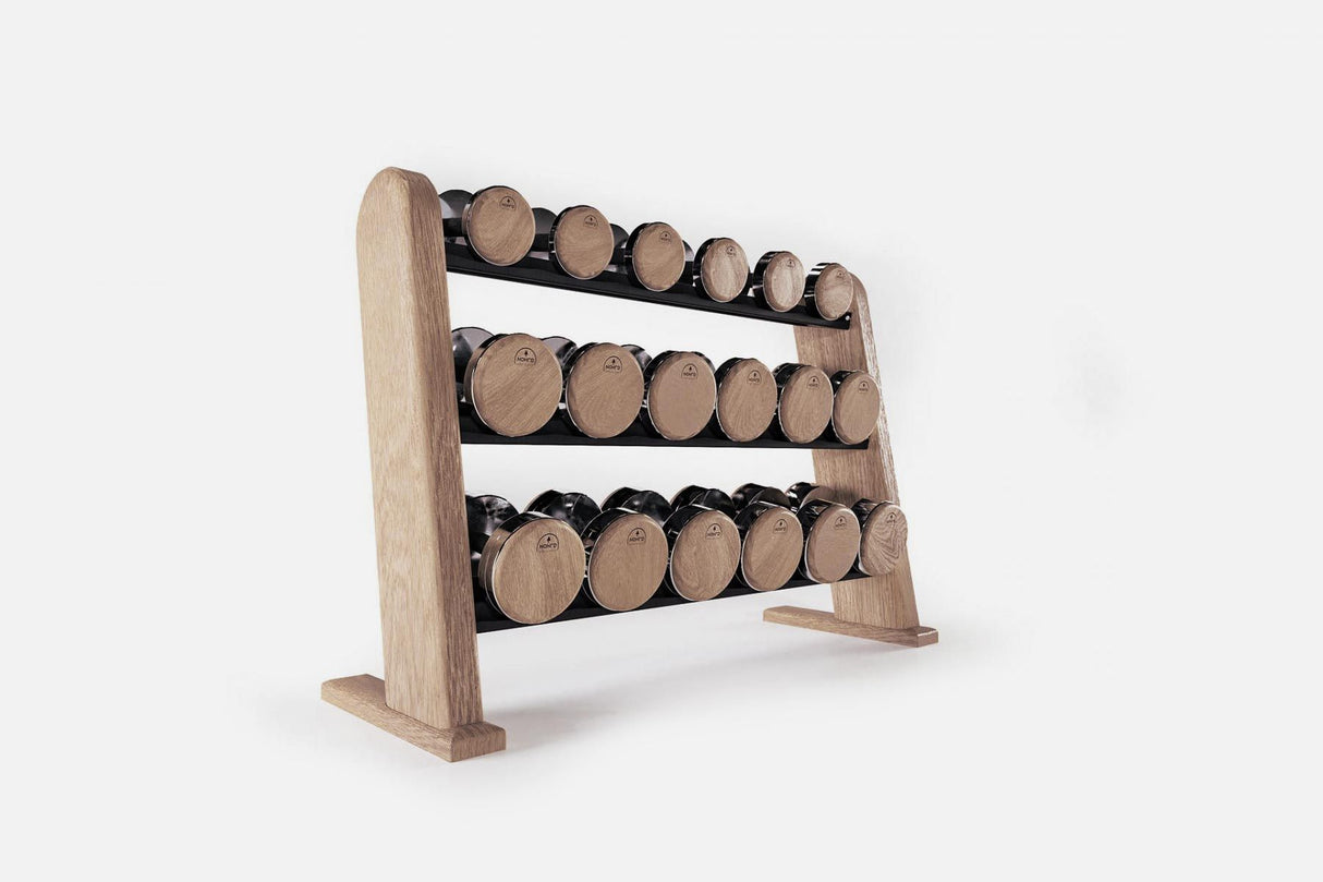 NOHRD DumbBells 18er-Hantelset mit Ablage (5-25kg)