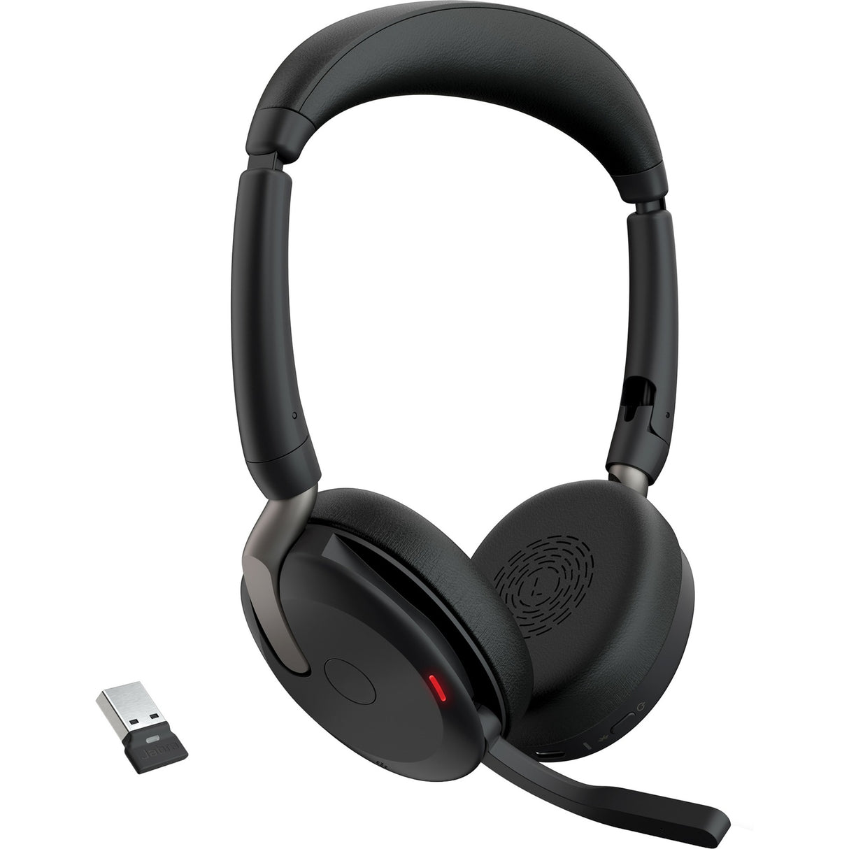 Jabra Headset Evolve2 65 Flex UC Stereo - USB-A - mit kabelloses Ladepad