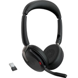 Jabra Headset Evolve2 65 Flex UC Stereo - USB-A - mit kabelloses Ladepad