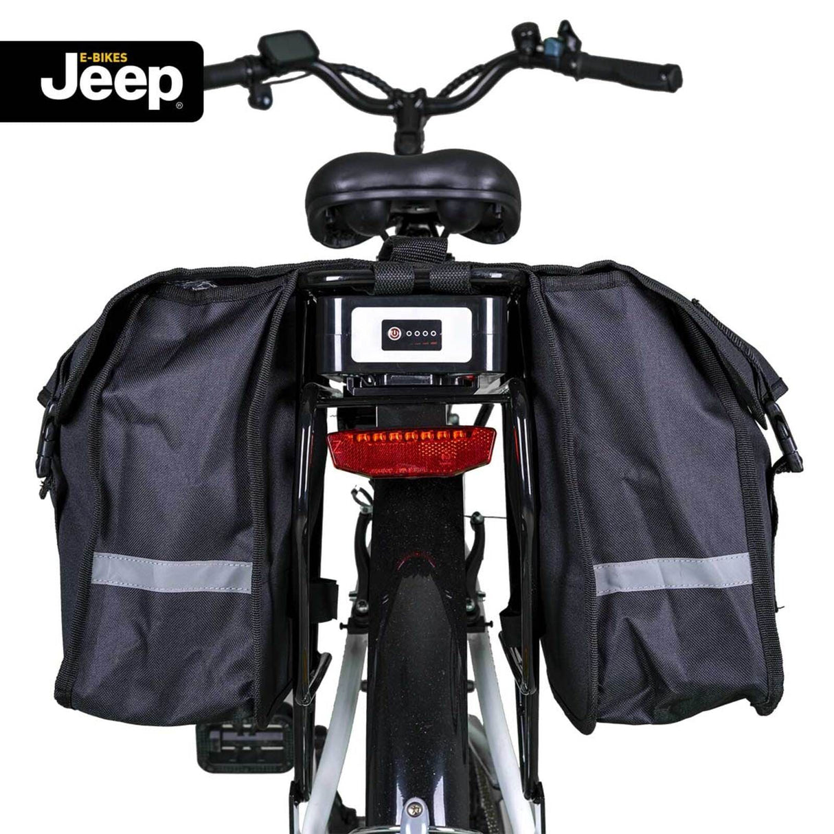 Jeep E-Bikes doppelte Gepäckträger-Tasche schwarz