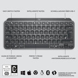 Logitech Tastatur MX Keys Mini kabellos grau