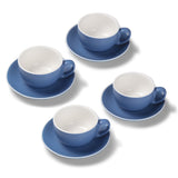 Terra Home 4er Milchkaffeetassen-Set, Blau matt