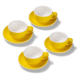 Terra Home 4er Milchkaffeetassen-Set, Gelb matt