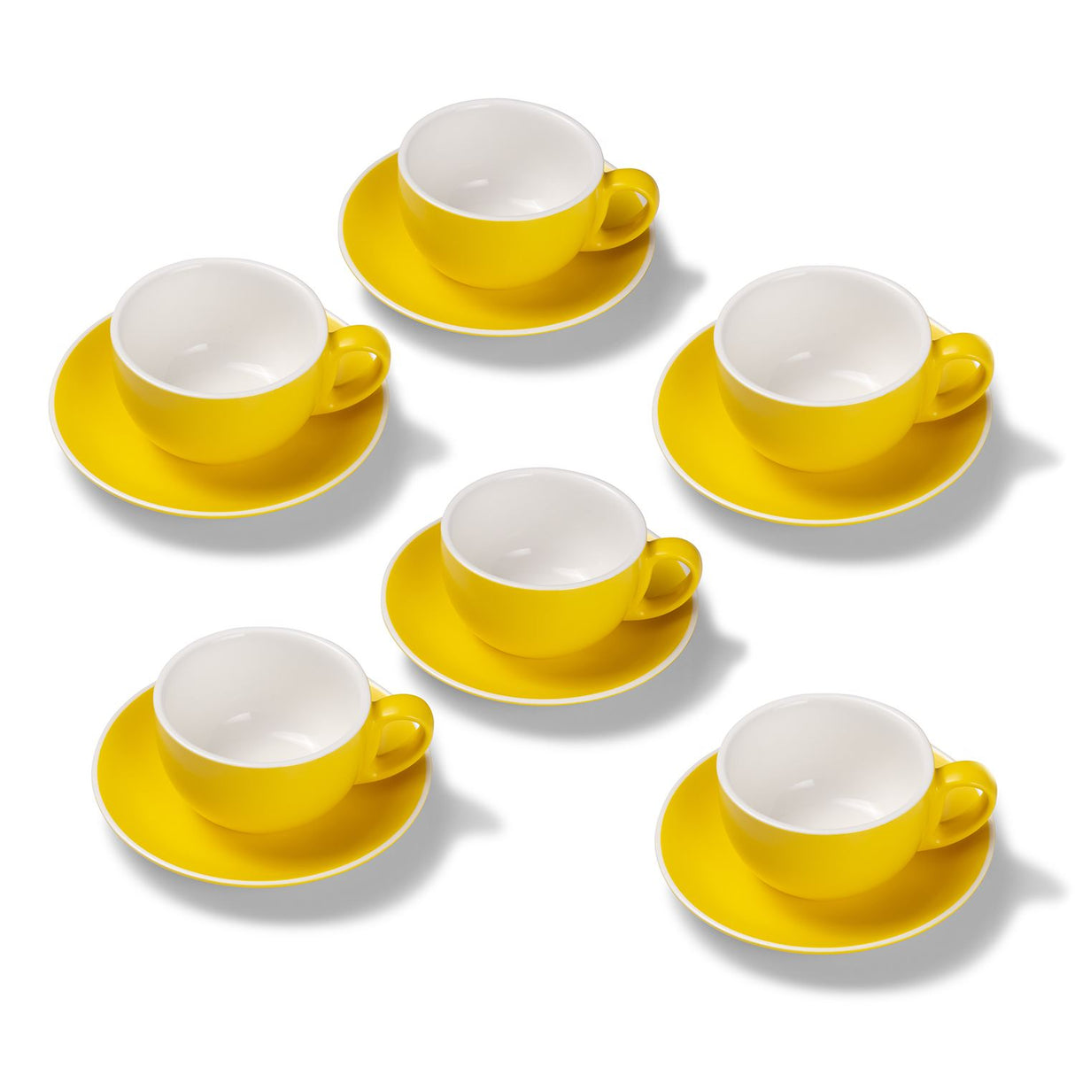 Terra Home 6er Milchkaffeetassen-Set, Gelb matt