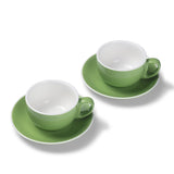 Terra Home 2er Milchkaffeetassen-Set, Grün glossy