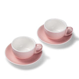 Terra Home 2er Milchkaffeetassen-Set, Rosa glossy