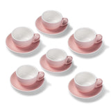 Terra Home 6er Milchkaffeetassen-Set, Rosa glossy