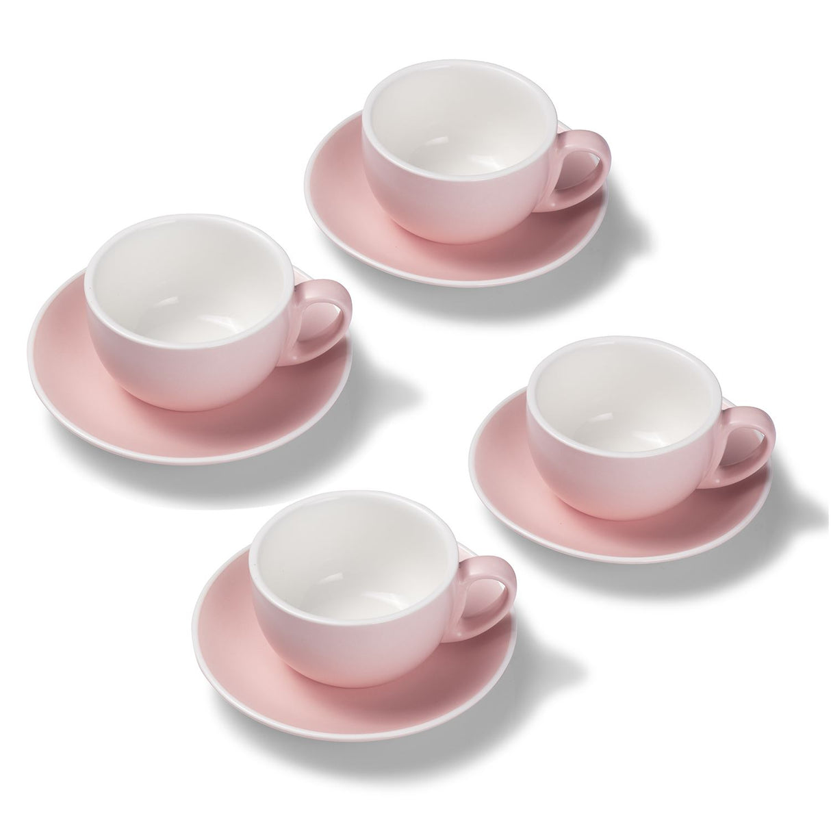 Terra Home 4er Milchkaffeetassen-Set, Rosa matt