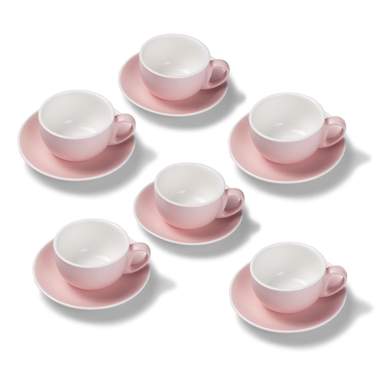 Terra Home 6er Milchkaffeetassen-Set, Rosa matt