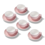 Terra Home 6er Milchkaffeetassen-Set, Rosa matt