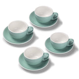 Terra Home 4er Milchkaffeetassen-Set, Türkis glossy