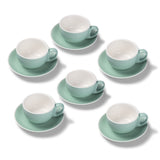 Terra Home 6er Milchkaffeetassen-Set, Türkis matt