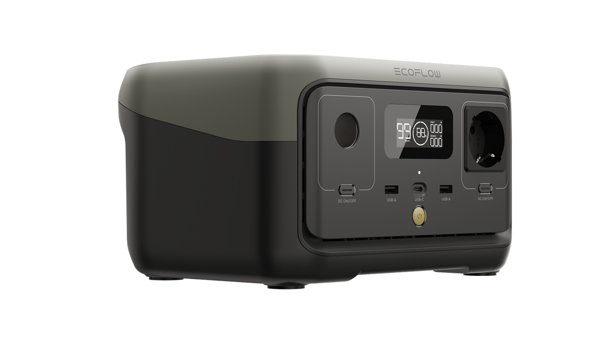 EcoFlow Balkonkraftwerk mit River 2 Powerstation schwarz-0% MwSt. (gem. � 12 Abs. 3 UStG)