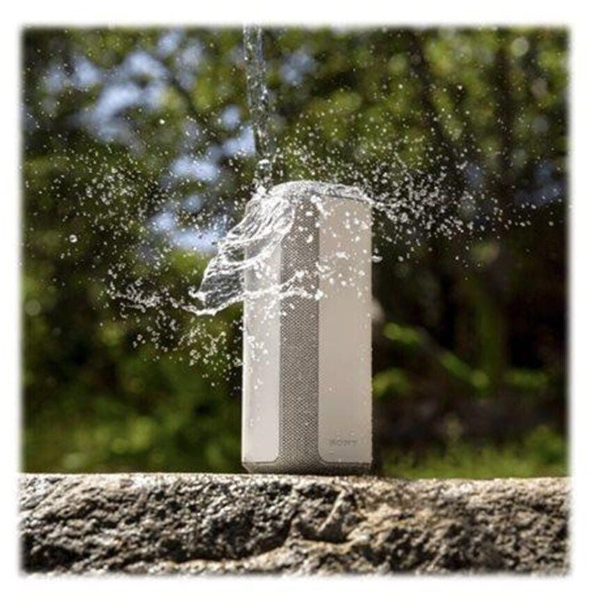Sony SRS-XE300 - Tragbarer kabelloser Bluetooth-Lautsprecher mit breitem Klangbild - wasserdicht, stoßfest, hellgrau