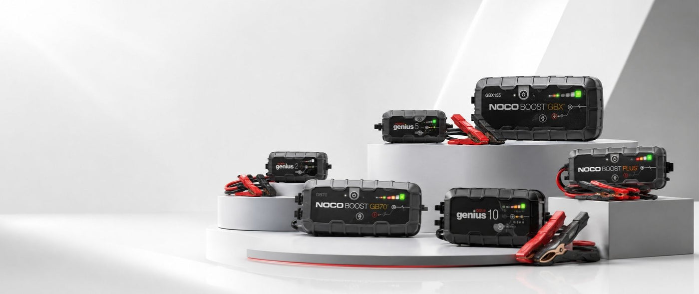 NOCO Starthilfegeräte und Batterieladegeräte der BOOST- und Genius-Serie im Terra Benefits Sortiment