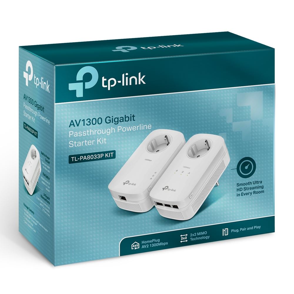 TP-Link TL-PA8033P KIT Powerline Adapter 3-Port Starter Kit