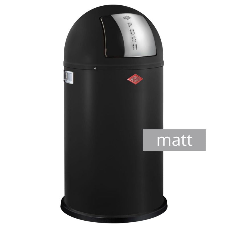 Wesco Pushboy Mülleimer Schwarz matt