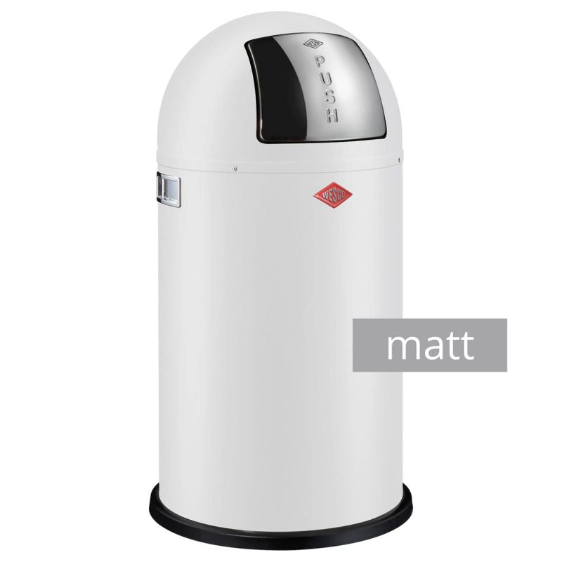 Wesco Pushboy Mülleimer Weiß matt