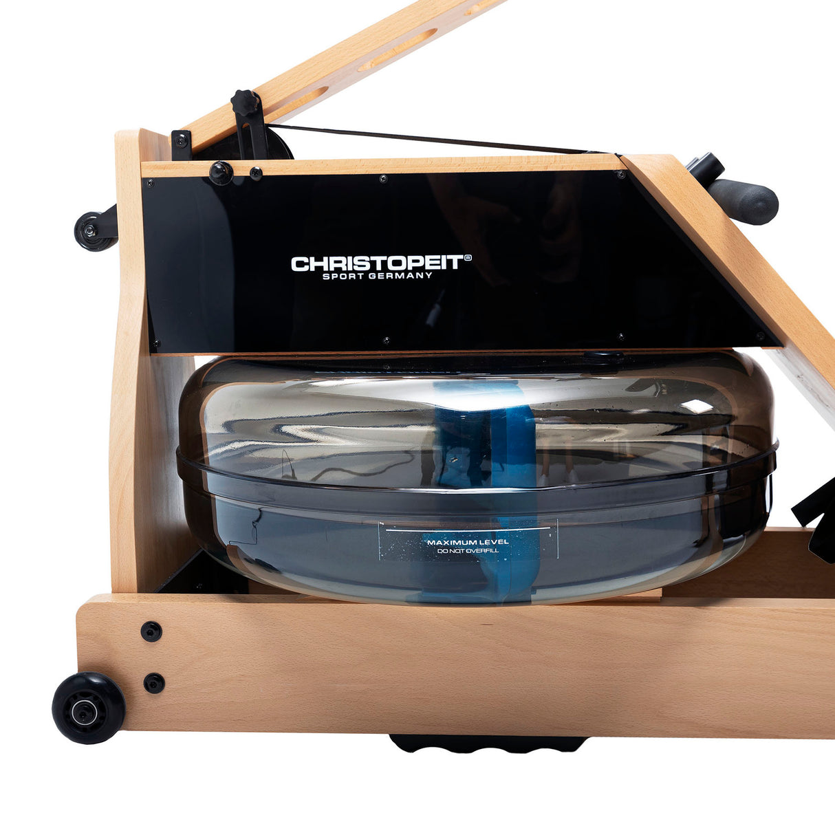 Christopeit Holz Wasser Rudergerät WP 5000 mit Kinomap App & Empfänger
